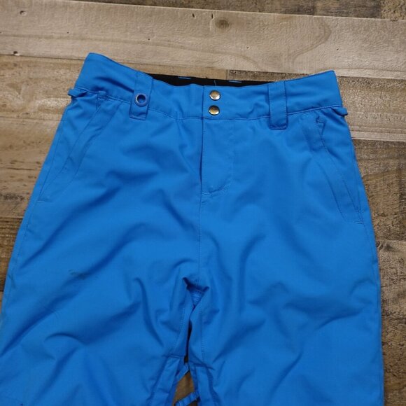 Quiksilver snow pants girl's 14 blue adjustable inner straps pre owned - Picture 2 of 15